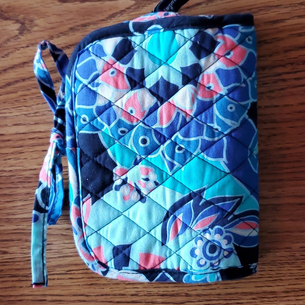 Vera Bradley Small Travel Toiletry Cosmetics Case with Ties
